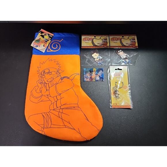 Naruto Shippuden Christmas Stocking Anime Orange With EXTRAS Holiday Shonen Jump - Picture 1 of 8
